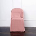 thumbnail image 2 of Efavormart 10 Pack Dusty Rose Polyester Folding Chair Covers, Reusable Stain Resistant Slip On Chair Covers, 2 of 11