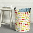 thumbnail image 6 of Lsque Bow Ties Pattern Laundry Hamper Basket, Tall Woven Rope Hamper Basket for Clothes, Lightweight Storage Basket, Collapsible Waterproof-Small, 6 of 6