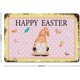 thumbnail image 2 of Lindo gnomo de Pascua feliz, rosa, amarillo con lunares blancos, letreros de metal vintage, letrero decorativo de Pascua de primavera, cartel de metal de 8 x 12, 2 of 6