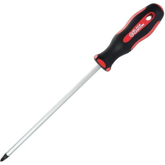 Phillips Extended Length Screwdriver #2, Soft Grip Ergonomic Handle, 8 in Shank, 12-5/16 in Overall