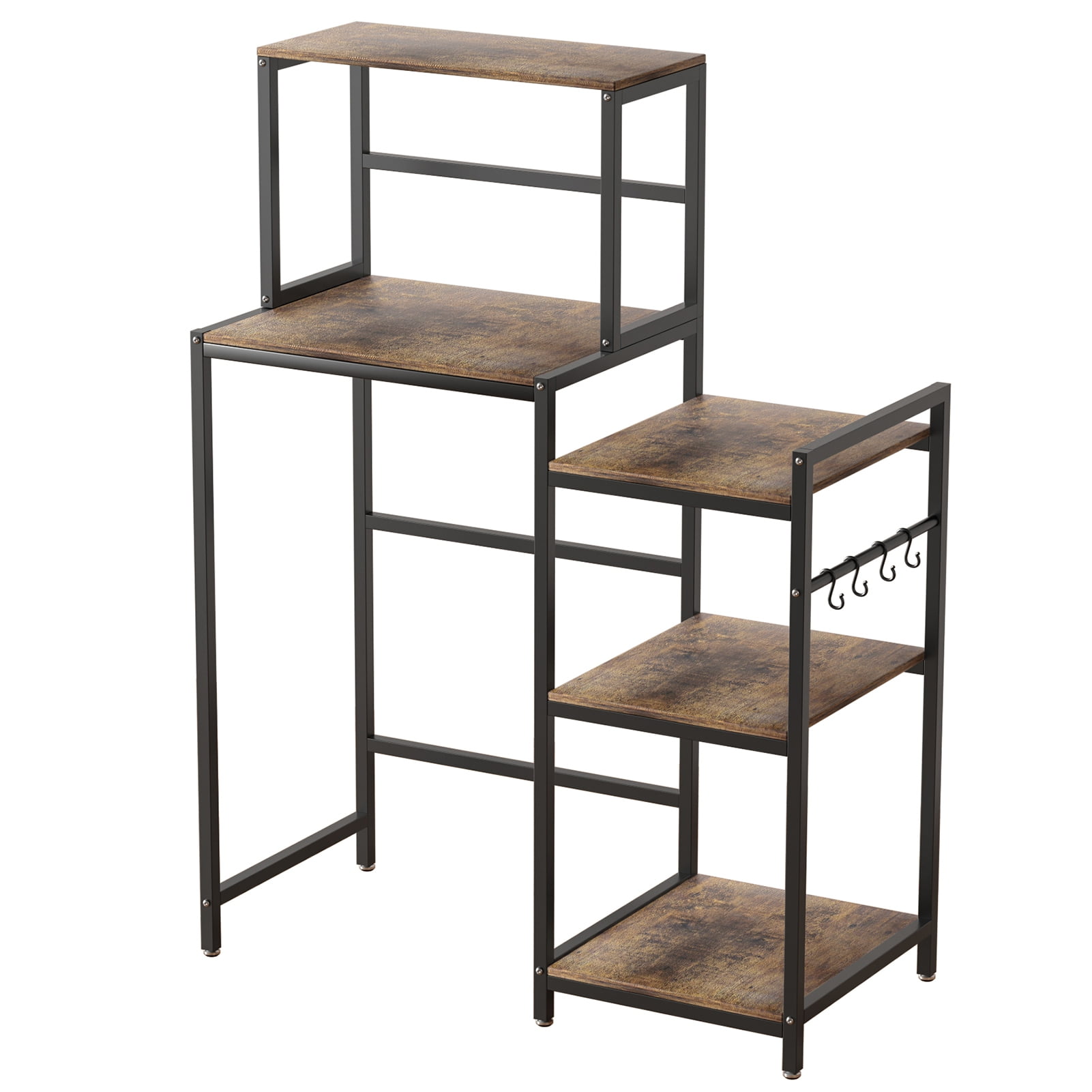 Wliqien Kitchen Storage Rack, Mini Fridge Stand with Storage Shelves, 5-Tier Mini Fridge Cabinet Microwave Stand Baker Rack, Utility Storage Shelf for Dorm Kitchen