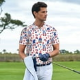 thumbnail image 2 of Kdxio 4th Of July Print Men's Short Sleeve Polo Shirt,Midweight Men's Shirt, 2 of 5