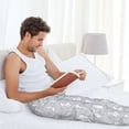 thumbnail image 4 of Uemuo Fun Rabbit Pattern Men's Wide Leg Palazzo Lounge Pants with Pockets Light Weight Loose Comfy Casual Pajama Pants-Medium, 4 of 9