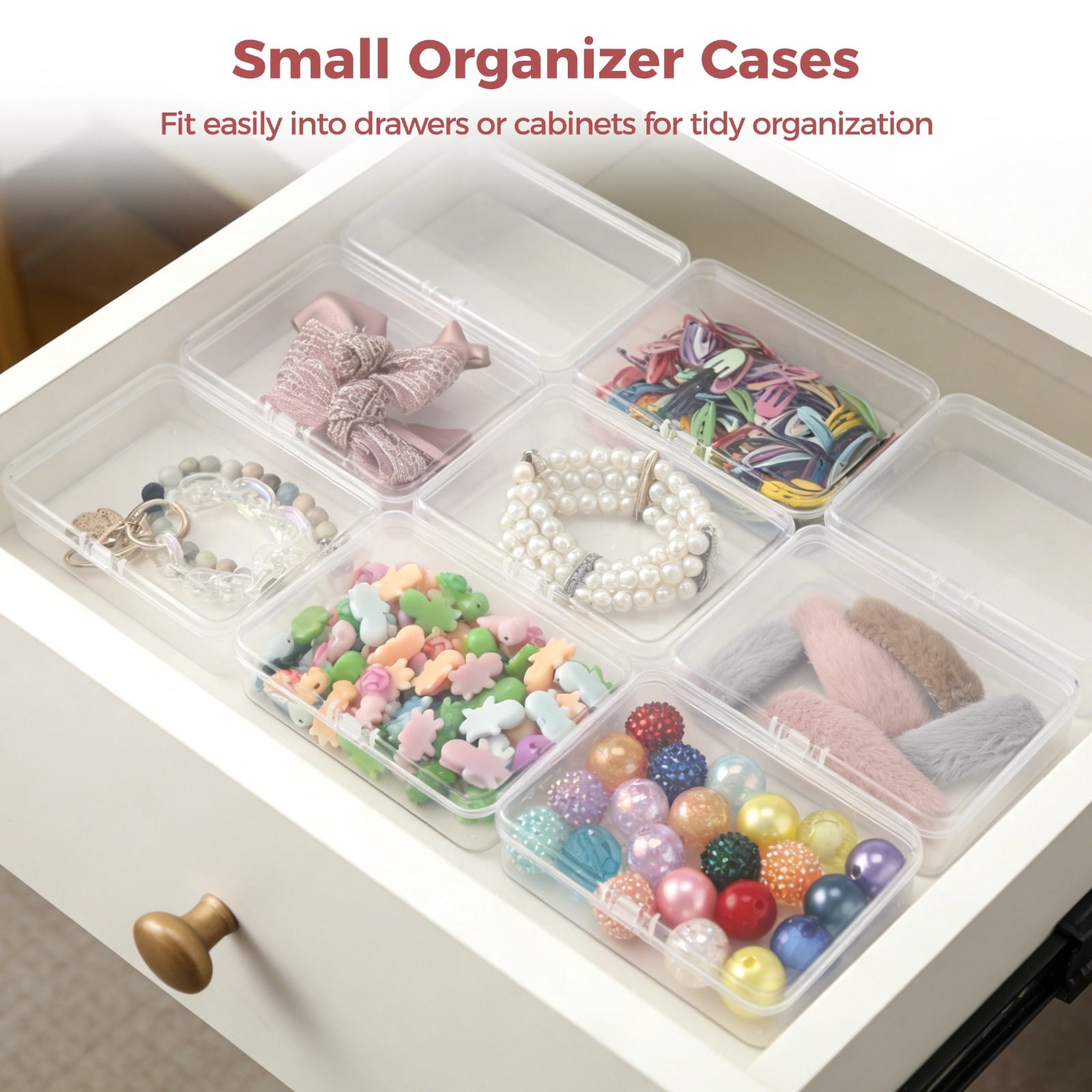 36 Pcs Plastic Bead Storage Containers, 4.5x3.3x1.1" Small Storage Boxes, Clear Rectangle Containers with Hinged Lids, Mini Organizer Cases for Jewelry, Crafts, Small Items, Parts