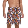 thumbnail image 2 of Pofeuu Pumpkin And Flying Bat1 Print Men's Soft Woven Elastic Waistband Sleep Pajama Short-XX-Large, 2 of 6