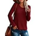 thumbnail image 2 of Herrnalise Women's Knitted Crop Tops Round- Neck Recreational Pullover Knitting Sweater Long Sleeve Tops Pullover Jumper Sweaters, 2 of 6