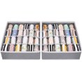 thumbnail image 1 of (Gray)Pack of 2 Foldable Non-Woven Drawer Organizer for Underwear, Bras, Socks Compartment Storage Box Space Saving, Socks Storage, 1 of 5