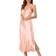 thumbnail image 2 of INSPIRAR CHIC Vestidos de Noche Largos de Satén para Mujeres con Escote en V, Quimono Suave, Vestido de Pijama, Vestido de Noche XL Rosa, 2 of 6
