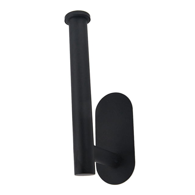 Soporte de papel higiénico de acero inoxidable, colgador de papel higiénico sin perforación, estante de papel montado en pared, a prueba de Negro Gloria Sujetador de papel de baño