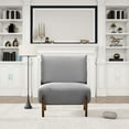 thumbnail image 2 of LUMAMIN Solid Wood Accent Chair, Upholstered Teddy Fleece Fabric Armless Reading Chairs for Living Room, Bedroom, Reading Corner, Modern Simple Design,Gray, 2 of 7