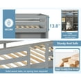 thumbnail image 5 of Bellemave Twin Size Wooden Loft Bed with Storage Shelves and LED Light Junior Loft Bed with Guardrails and Playroom Space-saving Low Loft Bed Frame, Gray, 5 of 12