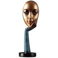 thumbnail image 1 of Estatuas de resina con cara de mujer abstracta de meditadores humanos modernos, esculturas, artesanías, figuras decorativas para el hogar, exhibición azul, 1 of 8