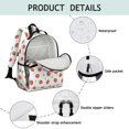 thumbnail image 4 of Strawberry and Dot White Pattern Cute School Backpack Bag for School with Padded Back and Adjustable Shoulder Straps 15.25"x11.5"x5.25", 4 of 5