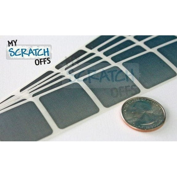 My Scratch Offs 1" Silver Square Scratch-off Sticker Labels, 250 Count