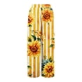 thumbnail image 5 of Boho Wide Leg Pants for Women Flowy Drawstring Floral Palazzo Pants Baggy Tropical Hawaiian Pull on Beach Pant White L, 5 of 8