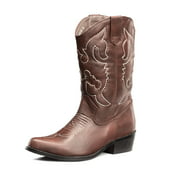 SheSole Women's Western Cowgirl Cowboy Boots Brown US Size 9