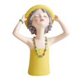 thumbnail image 1 of Escultura de niña de verano Estatua de estilo nórdico Decoración de boda de Un amarillo Zulema Escultura de niña de verano, 1 of 4