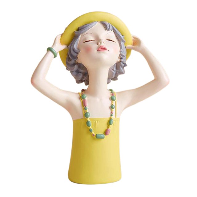 Escultura de niña de verano Estatua de estilo nórdico Decoración de boda de Un amarillo Zulema Escultura de niña de verano