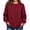 #Wine 1, variant on Vynhevius Womens Pullover Top Solid Crew Neck Ribbed Long Sleeve Side Slit Casual Loose Blouse