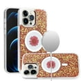 thumbnail image 2 of For Apple iPhone 15 Pro Max (6.7") Magnetic Circle MagSafe Wireless Compatible Epoxy Glitter Flower Shiny Sparkle Bling Hybrid Slim Cover ,Xpm Phone Case [ Red ], 2 of 4