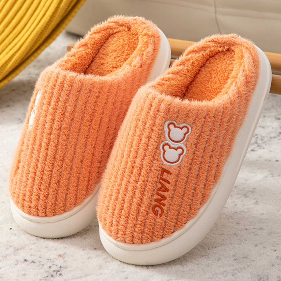 Slippers for Women,Four Seasons Cute Slippers Home Non Fpir Season Cloth Cotton Colorful Slippers,Womens Slippers,Orange,6.5
