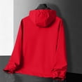 thumbnail image 4 of FRSASU Women's Rain Jacket Plus Size Waterproof Windbreaker Adjustable Lightweight Rain Coats Outdoor RainCoats with Pockets Red, 4 of 9