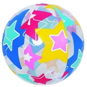 Pool Central 20" Inflatable 6-Panel Star Print Beach Ball Toy - Vibrantly Colored