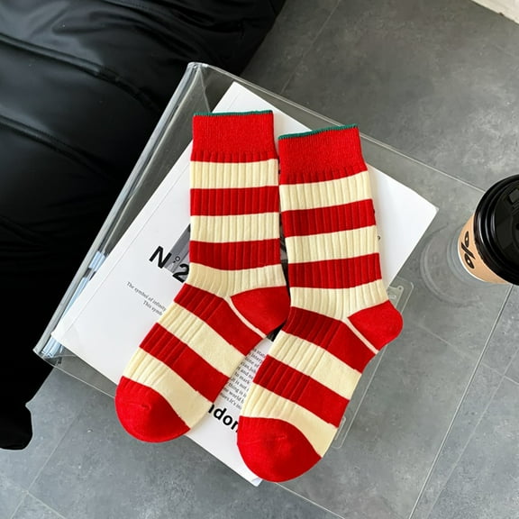 Dyfzdhu Womens To Keep Warm Sock Stripe Lightweight Cotton Socks