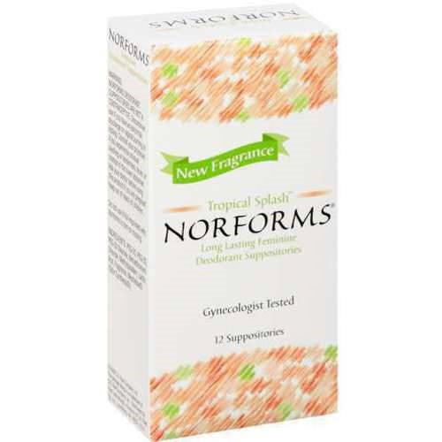 Norforms Deodorant Suppositories, Tropical Splash, 12 Ct