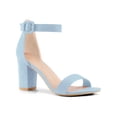 thumbnail image 1 of BLISSFUL STEP Woman's Sandals Block Heels Ankle Strap Open Toe Sandals Sky Blue 6, 1 of 6