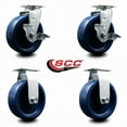 thumbnail image 2 of Tool Box Caster Wheel Set – 6 Inch Solid Polyurethane Swivel Casters – SCC, 2 of 2