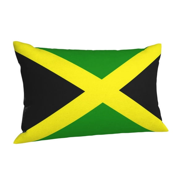 Jamaican Flag Throw Pillow Cushion Cover Decorative Rectangle Pillow Case 16"x24"