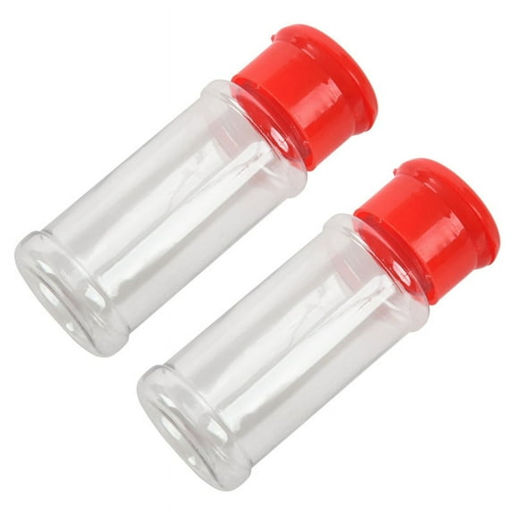 24 Pcs Plastic Spice Salt Pepper Shakers Seasoning Jar Can Barbecue Condiment Jar Bottles Cruet Container Kitchen ,24x Pepper Shakers,Red&transparent