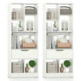 thumbnail image 1 of Costway 2 PCS 51" Tall Bookcase with Drawer 7 Open Cubes Anti-toppling Kits for Study Home White, 1 of 10