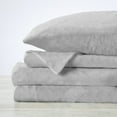 thumbnail image 5 of Great Bay Home Solid Velvet Plush Warm and Cozy Fleece Sheet Set  (Queen, Light Grey), 5 of 6