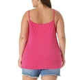 thumbnail image 3 of CURVY GLAM Women' s Plus Size Cami Adjustable Strap Elegant Basic Pleated Camisole Sleeveless Tank Tops 2X Hot Pink, 3 of 6