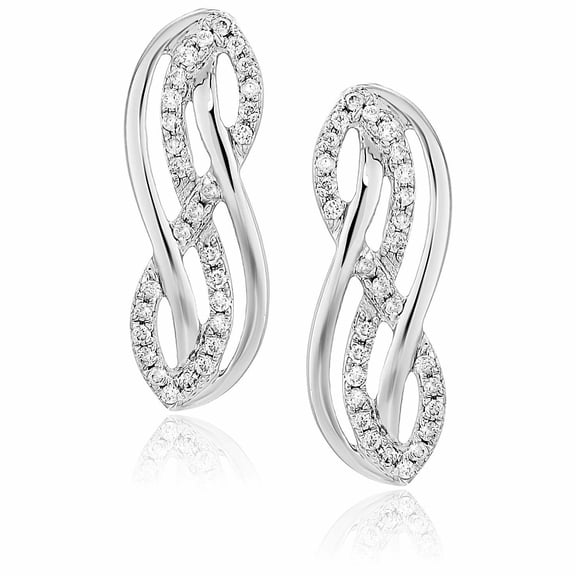 Vir Jewels 1/4 CTTW Diamond Highway Earrings in 10K White Gold Female Adult