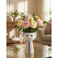 thumbnail image 2 of Bjrn Wiinblad Eva Porcelain Vase Pink & Blue Whimsical 9.2"H Glazed Figure, 2 of 6