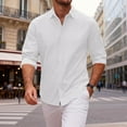 thumbnail image 2 of Dwellite Men's Fit Dress Shirt Solid Color Long Sleeve Casual Business Trendy Collared Button Up Shirts 2026 White 2XL, 2 of 4