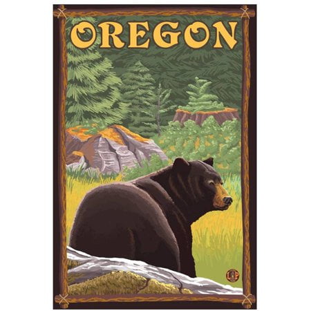 Black Bear - Oregon State: Retro Travel Poster by | Walmart Canada