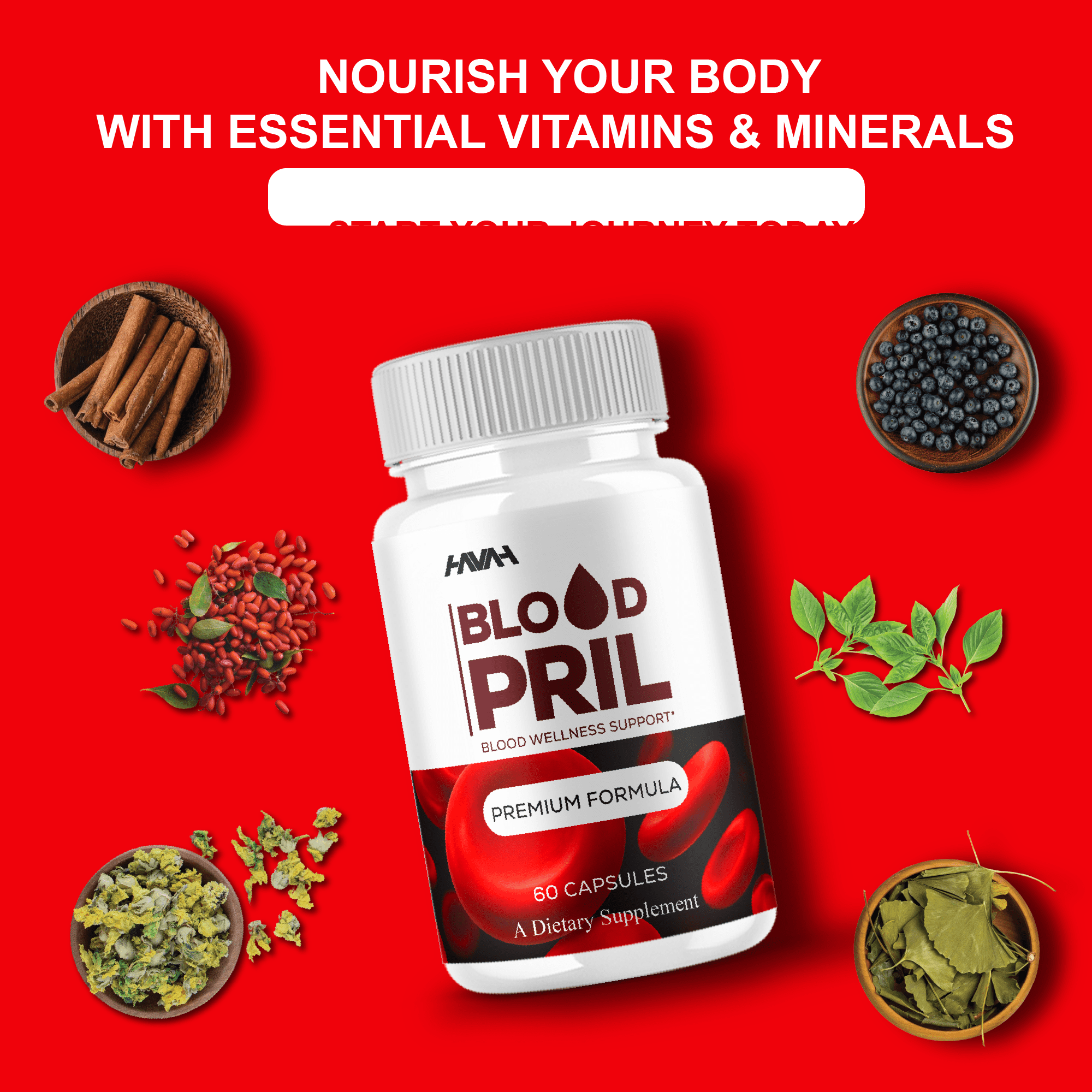 (2 Pack) Blood Pril Blood Wellness Pills, BloodPril Premium Support (120 Capsules)