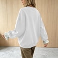 thumbnail image 4 of Maplenight Womens Crew Neck Sweatshirt Ruffle Cuff Long Sleeve Tops Regular Fit Casual Pullover Sweatshirts, 4 of 5