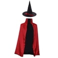 thumbnail image 2 of Reversible Cape Cloak Cone Hat Vestir Juego de roles Disfraz de Halloween 70 cm SM SunniMix Capa de la bruja, 2 of 8