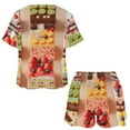 thumbnail image 3 of Cartoon Cake Print Women'S Pajamas Set Summer Sleepwear Sets 2 Piece Lounge Set, 3 of 7