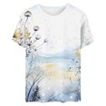 thumbnail image 4 of Fiudx Ofertas Flash Del Día Solo En Línea Camiseta de Manga Corta con Cuello Redondo y Estampado Retro para Mujer, 4 of 4