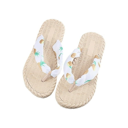 

Imitation Straw Espadrille Women s Sandals Wear Rubber And Plastic Bottom Flip-flops Flat Bottom Beach Flip Flops