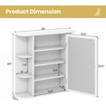 thumbnail image 2 of MYZBBD Bathroom Medicine Cabinet with Mirror, Wall Mounted Home Storage with Door & 6 Open Shelves, Adjustable Shelves, Mirrored Bathroom Wall Cabinet (White), 2 of 6