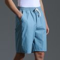 thumbnail image 5 of cfhntfmh Lounge Shorts for Men Casual Summer Elastic High Waisted Baggy Half Pants Loose Comfy Wide Leg Beach Vacation Shorts, 5 of 6