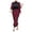 Red, variant on Women's Plaid Print 2 Piece Outfit Long Sleeve Button Down Coat Jacket Long Pants Set Work Suits Tracksuit Pink M