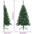 thumbnail image 4 of vidaXL Artificial Half Christmas Tree with Stand Green 120 cm PVC, 4 of 5